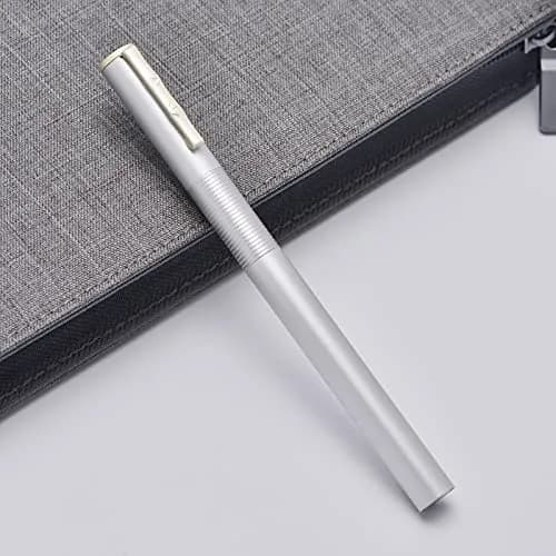 erofa H3 Fountain Pen Fine Nib with Bamboo Clip, Silver Aluminum Alloy Writing Pen 135mm (0.5in) thumbnail 2