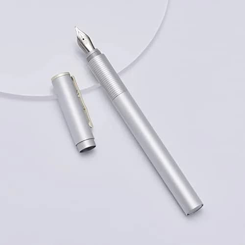 erofa H3 Fountain Pen Fine Nib with Bamboo Clip, Silver Aluminum Alloy Writing Pen 135mm (0.5in) thumbnail 3
