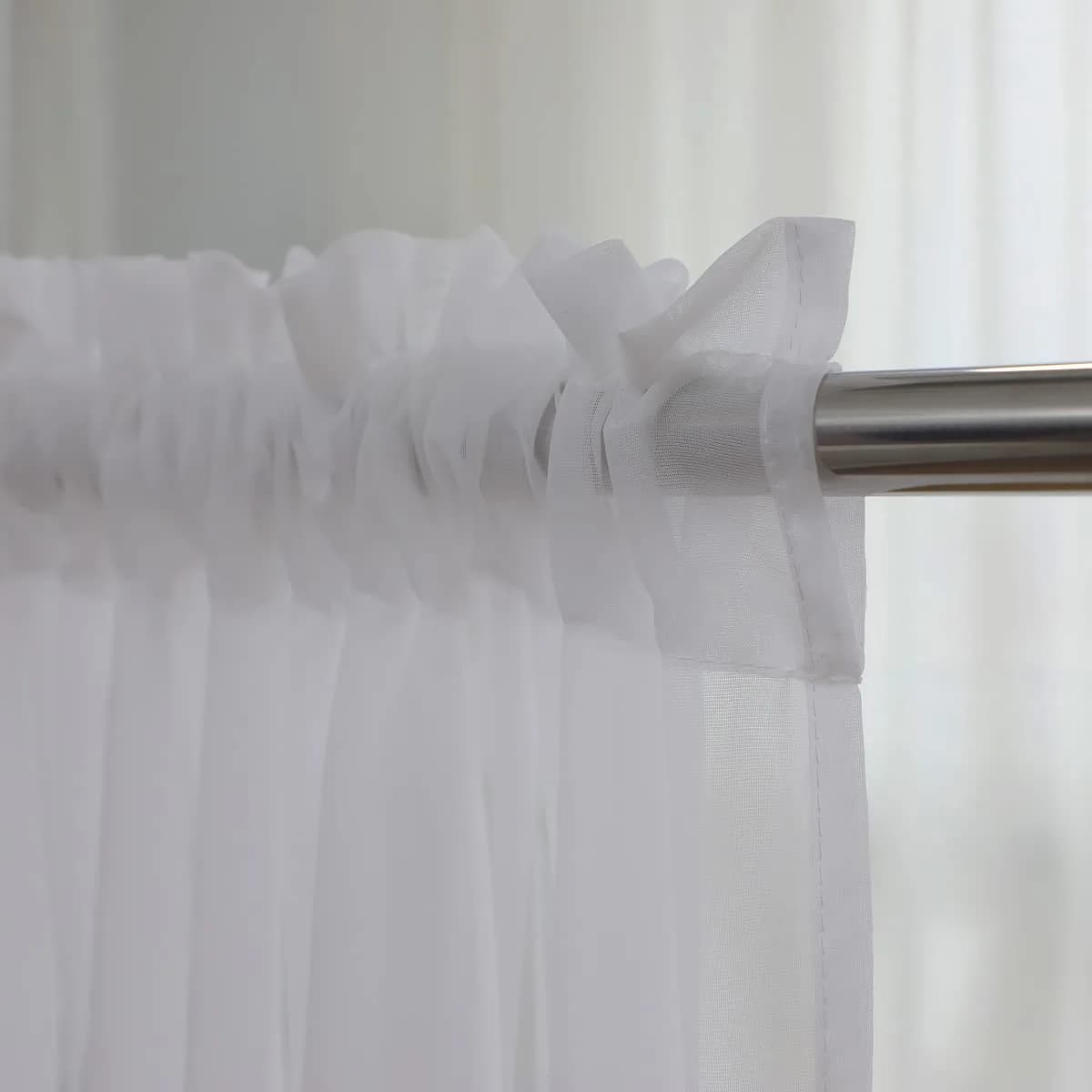 PHILEASY Sheer Ivory Curtains 305 cm (120 Inches Long) | Pack of 2 Panels for Living Room & Bedroom - view 6