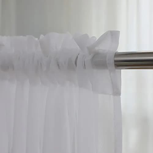 PHILEASY Sheer Ivory Curtains 305 cm (120 Inches Long) | Pack of 2 Panels for Living Room & Bedroom thumbnail 6