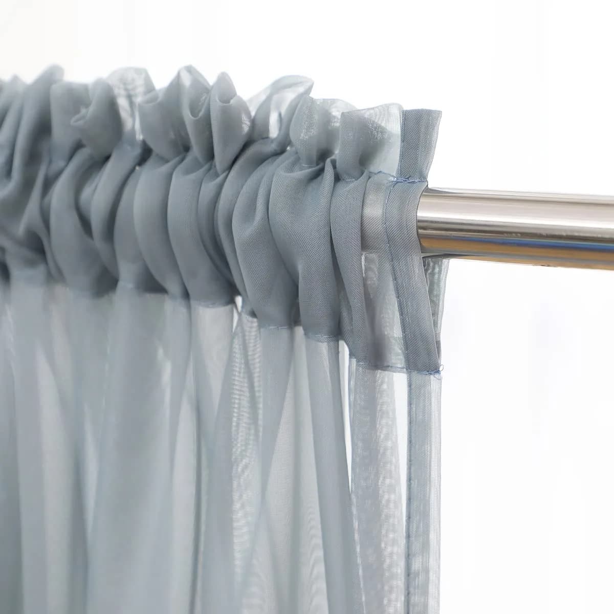 PHILEASY Light Gray Sheer Curtains 72 Inches Long (183 cm) — 2 Panels for Living Room & Bedroom - view 5