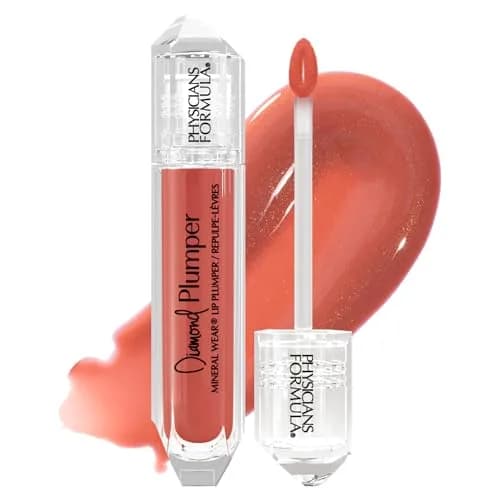 Physicians Formula Mineral Wear Diamond Lip Plumper Gloss Champagne Cushion Cut 5ml (0.17 Fl Oz) | Ultra-Hydrating Shine — Champagne Cushion Cut