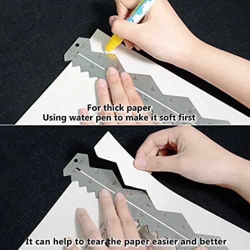 UPTTHOW Metal Irregular Edges Ruler for Paper Tearing | 12" Measuring Tool for Drawing & DIY thumbnail 6