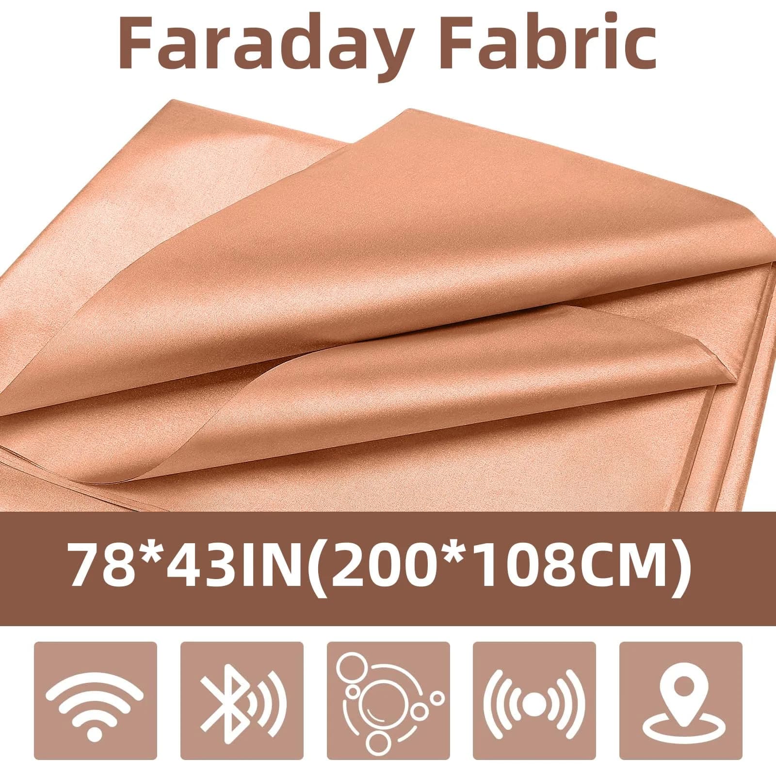 Amerthing Pure Copper Faraday Fabric 5 Meters (197"x43") | RF & LF Electromagnetic Shielding Gold - view 2