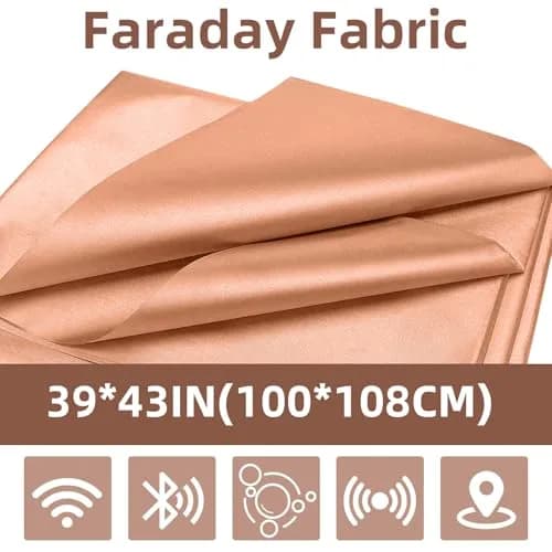 Amerthing Pure Copper Faraday Fabric 1 Meter (112 cm / 1.12 m) | RF & LF Electromagnetic Fields Blocking thumbnail 2