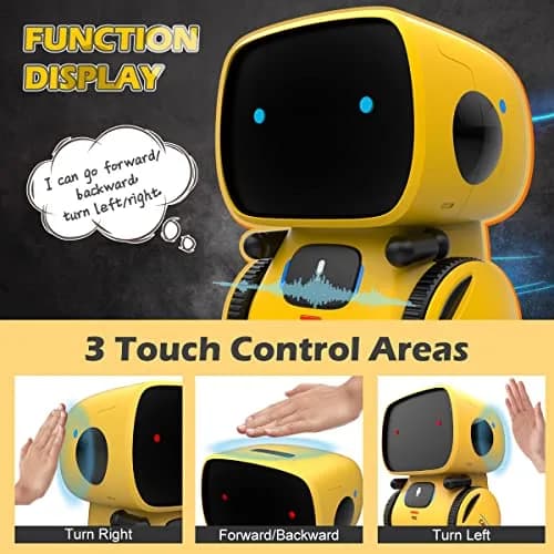 KaeKid Interactive Smart Robot Toy for Kids 3-8 Years Old | Voice Control, Singing, Dancing, Recording, Yellow thumbnail 4