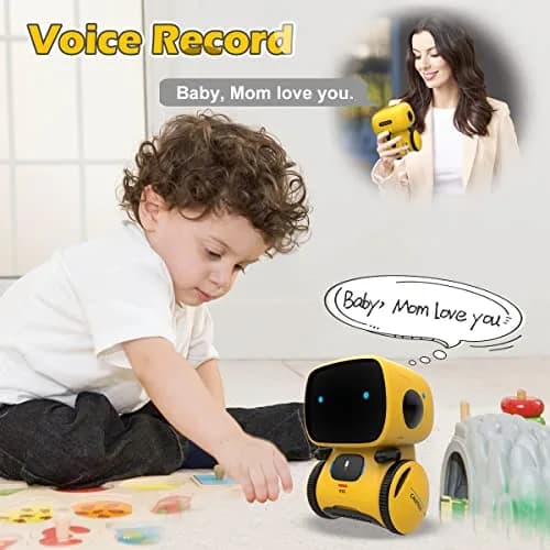 KaeKid Interactive Smart Robot Toy for Kids 3-8 Years Old | Voice Control, Singing, Dancing, Recording, Yellow thumbnail 7