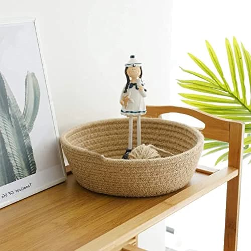 Habere India-All the Cultures Fabricating India Jute Basket Large (25.4cm x 8.9cm x 25.4cm) | Handwoven Natural Rope Storage thumbnail 1
