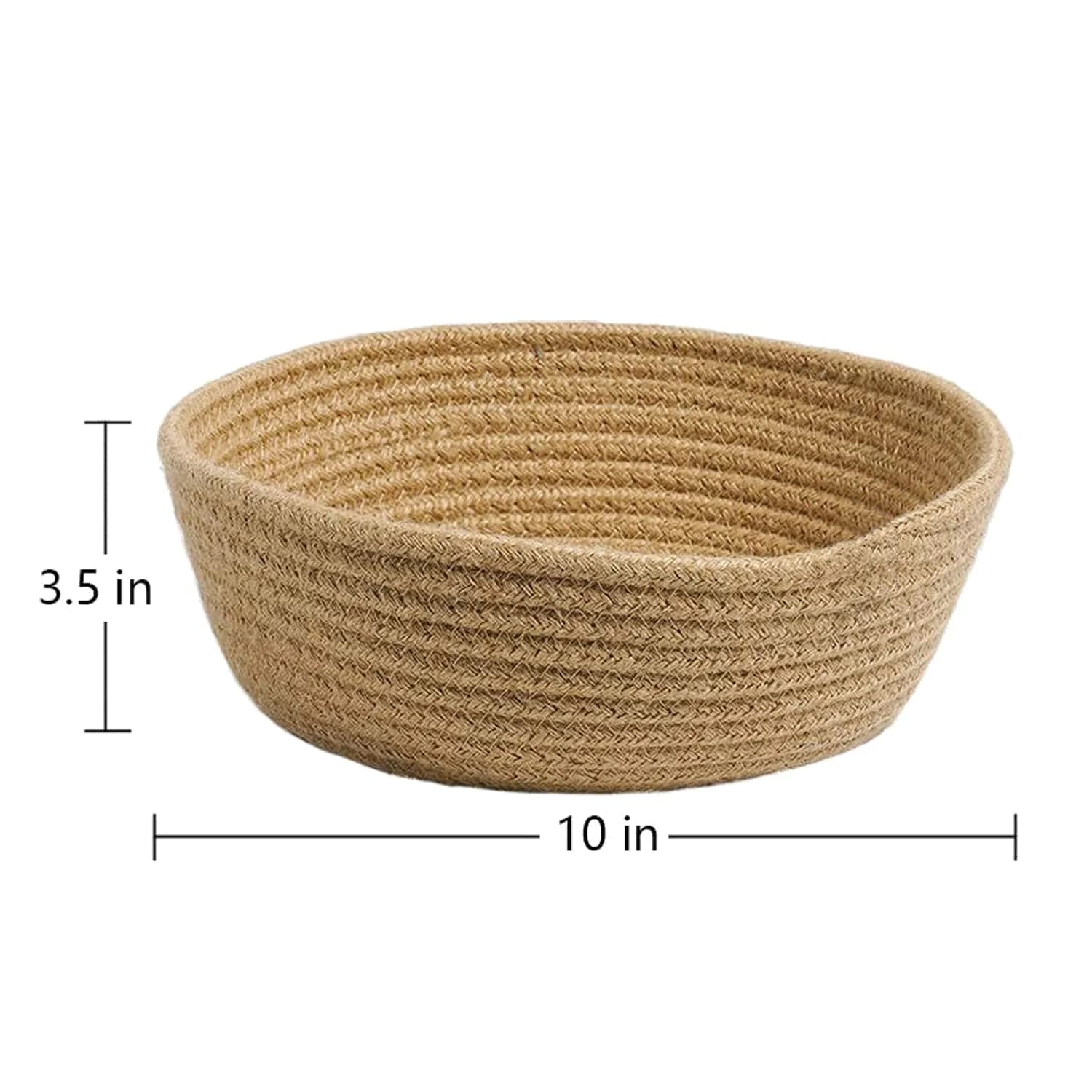 Habere India-All the Cultures Fabricating India Jute Basket Large (25.4cm x 8.9cm x 25.4cm) | Handwoven Natural Rope Storage - view 4