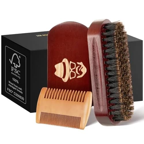 Sosoon Boar Bristle Beard Brush with Walnut Wood Handle | Natural Hair Mustache Grooming Tool thumbnail 5