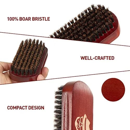 Sosoon Boar Bristle Beard Brush with Walnut Wood Handle | Natural Hair Mustache Grooming Tool thumbnail 2