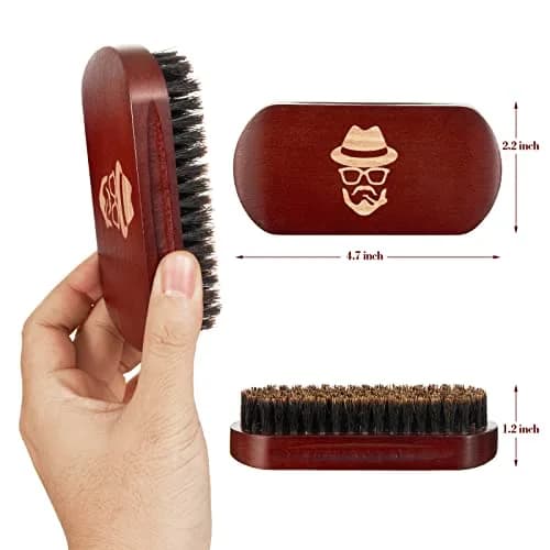 Sosoon Boar Bristle Beard Brush with Walnut Wood Handle | Natural Hair Mustache Grooming Tool thumbnail 3