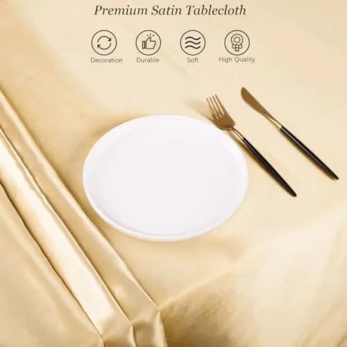 Ruisita Satin Party Tablecloth 147 x 259 cm | Elegant Wedding & Event Decor thumbnail 4