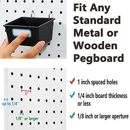 FRIMOONY 117-Piece Pegboard Hook and Bin Set with Peg Locks | Organize Tools, Garage, Kitchen thumbnail 4