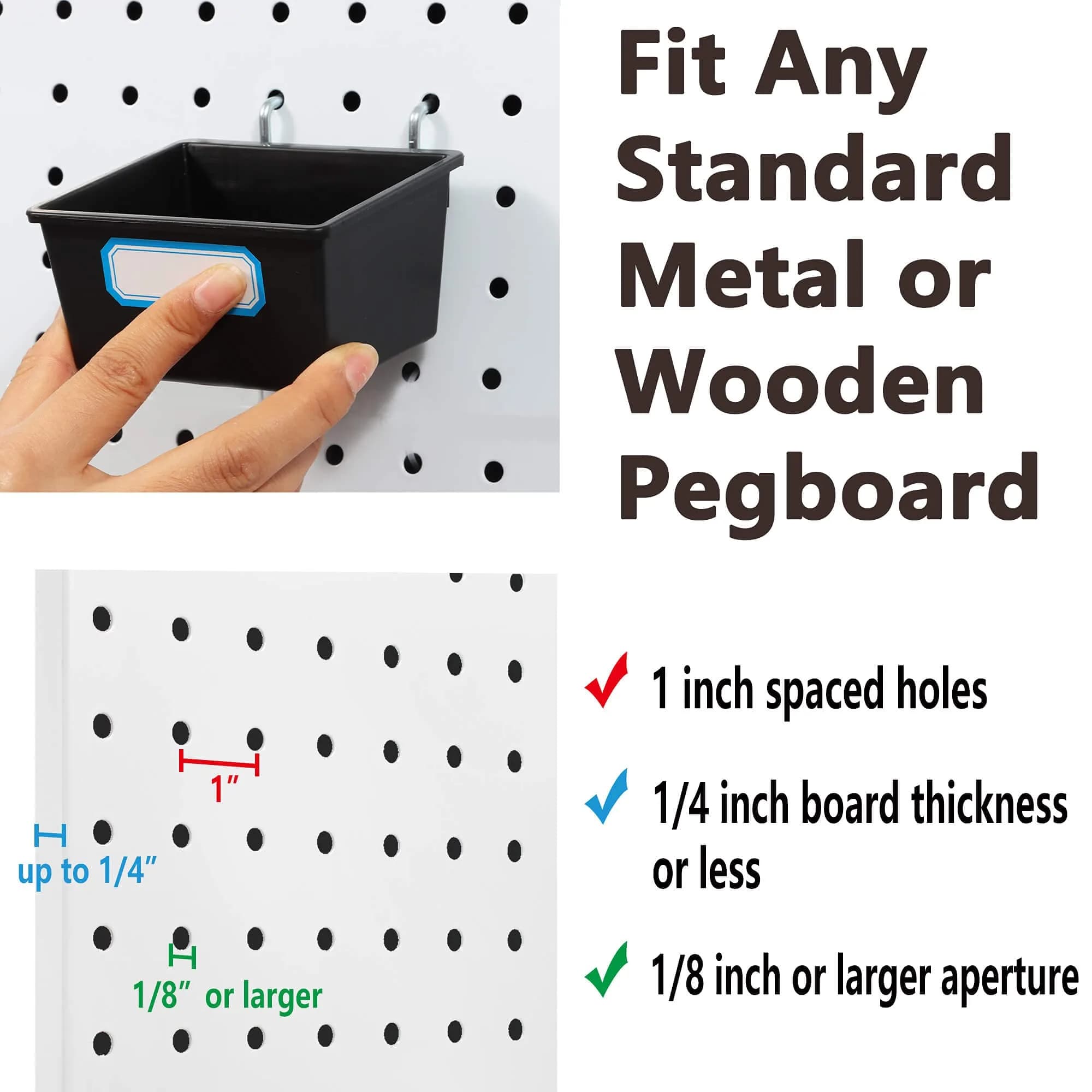 FRIMOONY 117-Piece Pegboard Hooks Assortment with Bins & Locks - view 4
