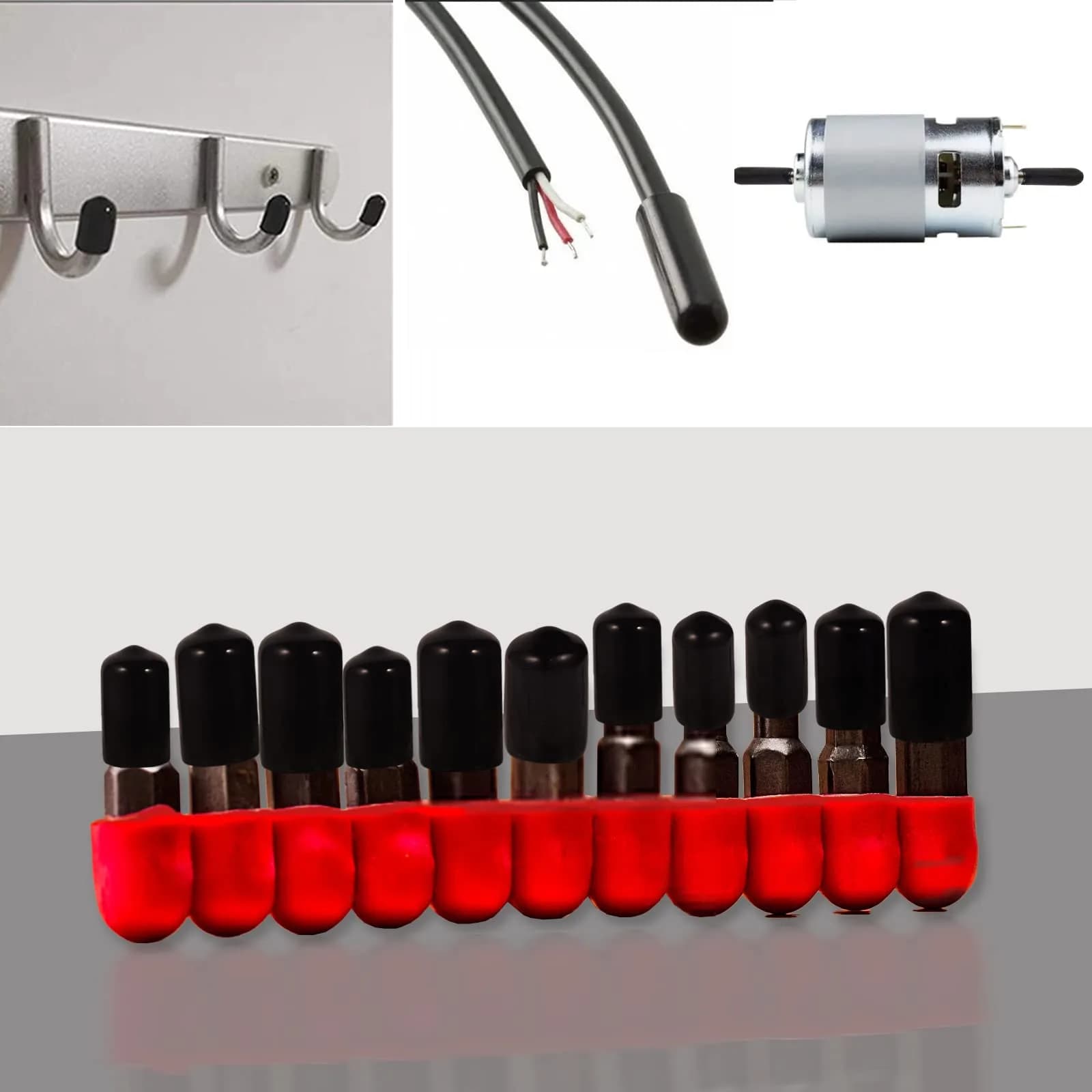 Aleric Rubber End Caps 60pcs | Flexible Screw Thread Protector Covers for Metal Tube Rod (2mm-12mm) - view 5