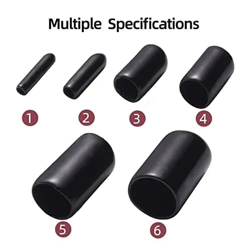 Aleric Rubber End Caps 60pcs | Flexible Screw Thread Protector Covers for Metal Tube Rod (2mm-12mm) thumbnail 3