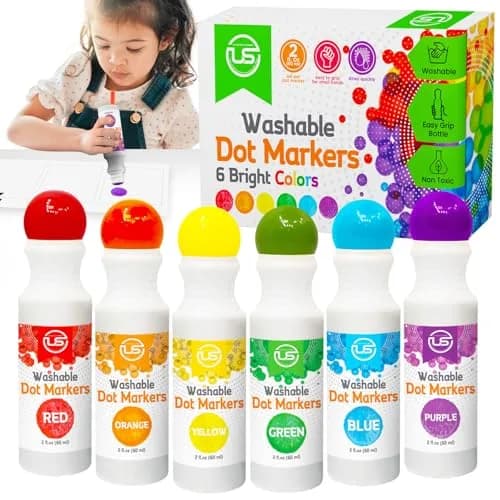Ultimate Stationery Dot Markers for Toddlers and Kids, 6 Color Bingo Daubers, Washable Paint Markers (6-Pack) thumbnail 1