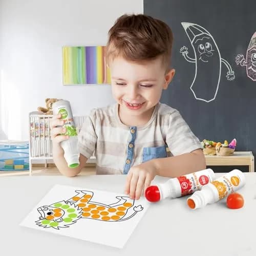 Ultimate Stationery Dot Markers for Toddlers and Kids, 6 Color Bingo Daubers, Washable Paint Markers (6-Pack) thumbnail 5