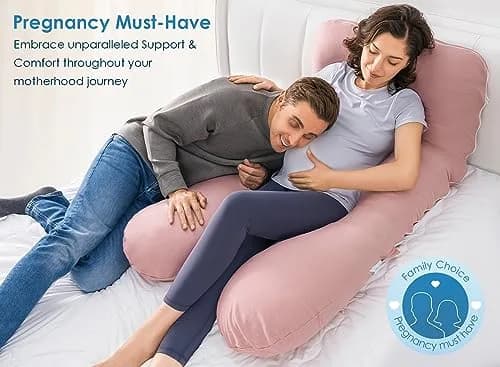 QUEEN ROSE Cooling Pregnancy Pillow U Shaped Maternity Body Pillow 140cm (55in) | Full Body Support for Sleeping thumbnail 5