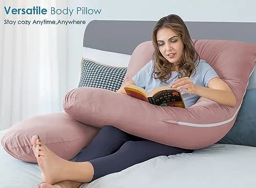 QUEEN ROSE Cooling Pregnancy Pillow U Shaped Maternity Body Pillow 140cm (55in) | Full Body Support for Sleeping thumbnail 7
