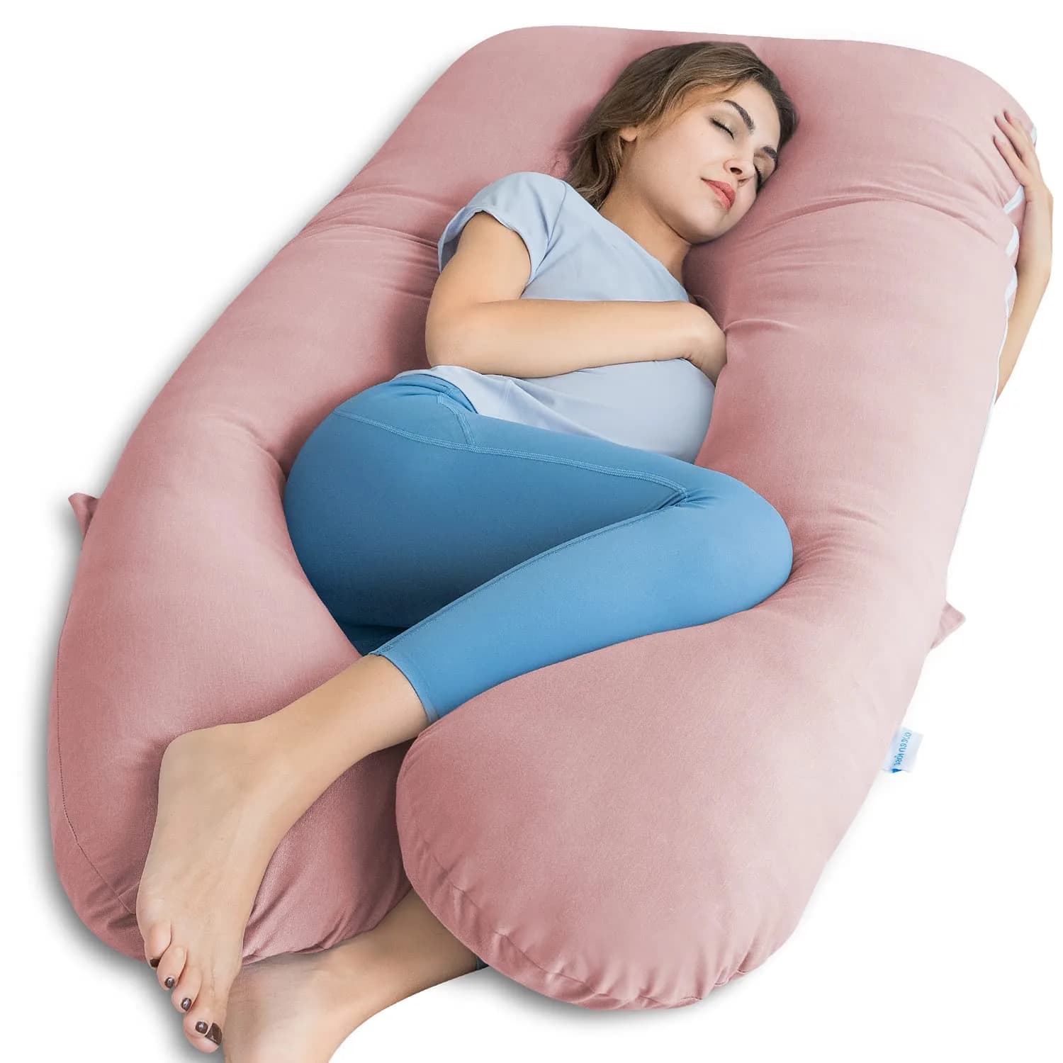 QUEEN ROSE Cooling Pregnancy Pillow U Shaped Maternity Body Pillow 140cm (55in) | Full Body Support for Sleeping