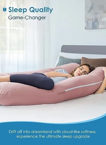 QUEEN ROSE Cooling Pregnancy Pillow U Shaped Maternity Body Pillow 140cm (55in) | Full Body Support for Sleeping thumbnail 4