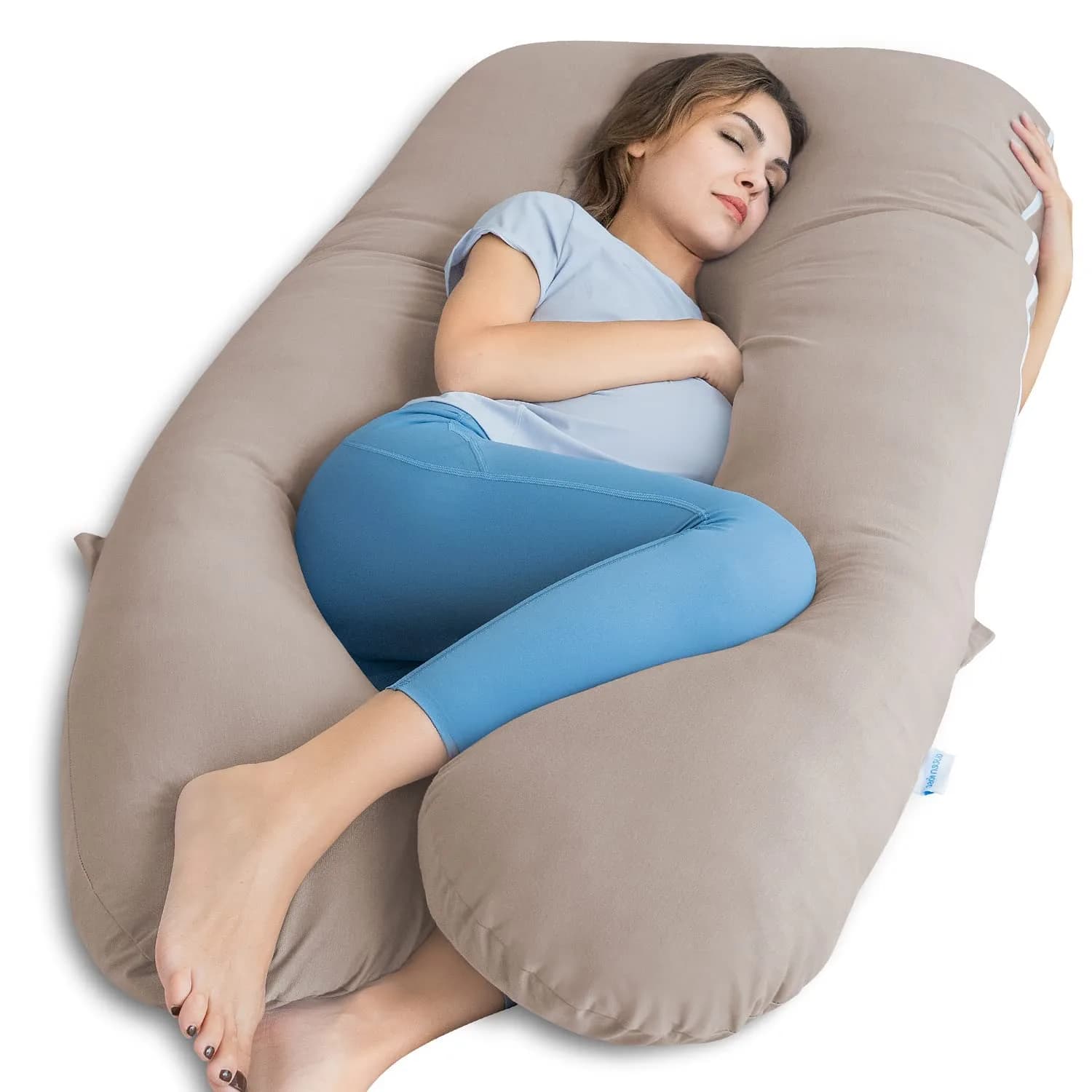 QUEEN ROSE Pregnancy Pillow U Shaped Maternity Body Pillow 139.7cm (55in) | Full Body Support for Side Sleeping