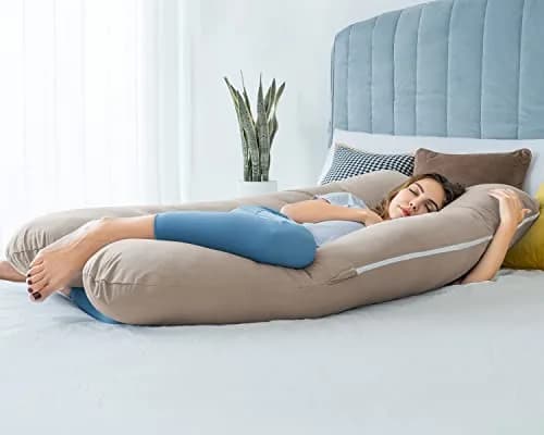 QUEEN ROSE Pregnancy Pillow U Shaped Maternity Body Pillow 139.7cm (55in) | Full Body Support for Side Sleeping thumbnail 3