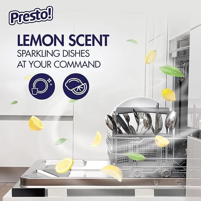 Presto! Lemon Scent Triple Action Dishwasher Pacs 90 Count | Powerful Cleaning for Spotless Dishes - view 5