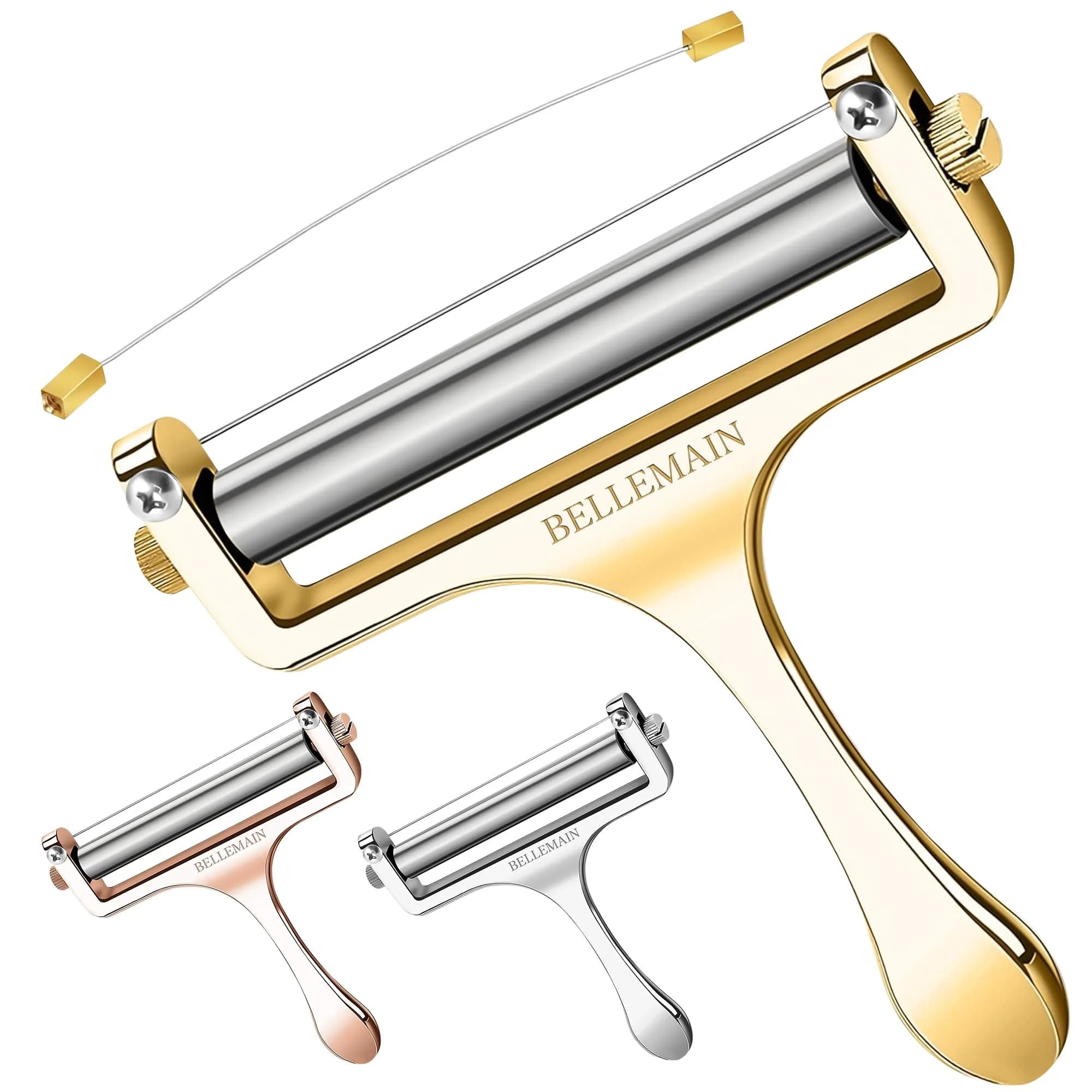 Bellemain Stainless Steel Wire Cheese Slicer with 2 Extra Wires | Adjustable, Durable & Elegant (70-120 chars)