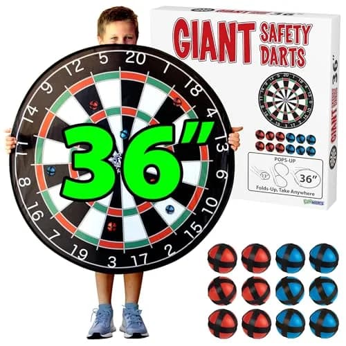 Funwares Giant Safety Dart Board 36 Inch | 91.4 cm Round Hook-and-Loop Ball Game for Kids & Adults thumbnail 1