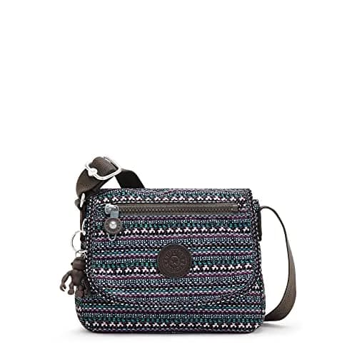 Kipling Sabian U Mini Crossbody Bag Metallic Glow 2L (7.75"L x 5.75"H x 3.5"D) | Lightweight & Water-Resistant for Daily Use — Stripy Dots
