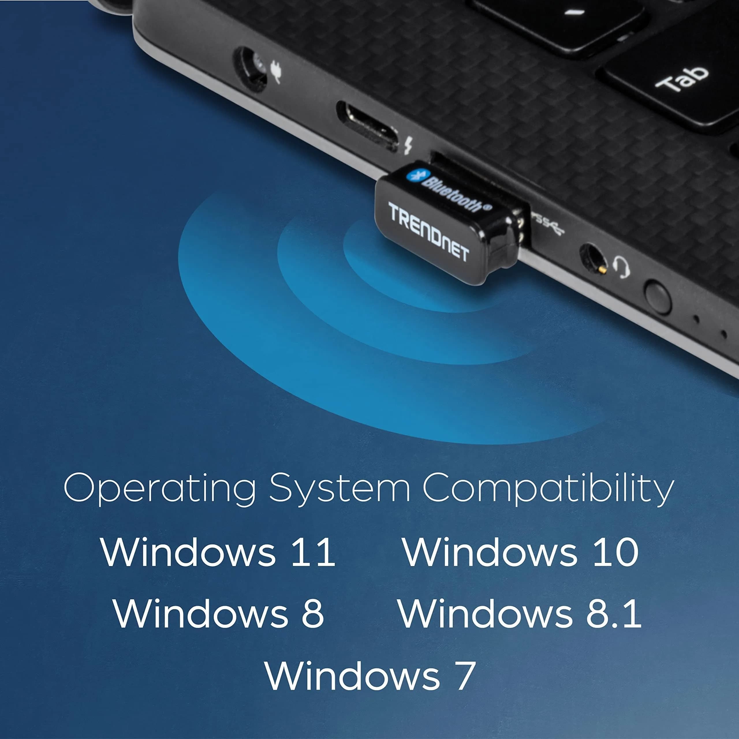 TRENDnet Micro Bluetooth 5.0 USB Adapter TBW-110UB | 100m (328ft) Range, Windows OS Compatible - view 3