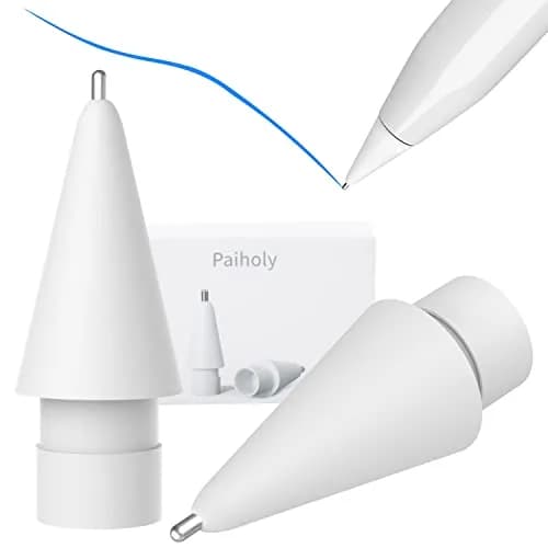 Paiholy Upgraded Pencil Tips for Apple Pencil 1st & 2nd Gen, 0.8mm Fine Point Replacement Nibs (Pack of 2, White) | Precise Control for Drawing & Writing thumbnail 1