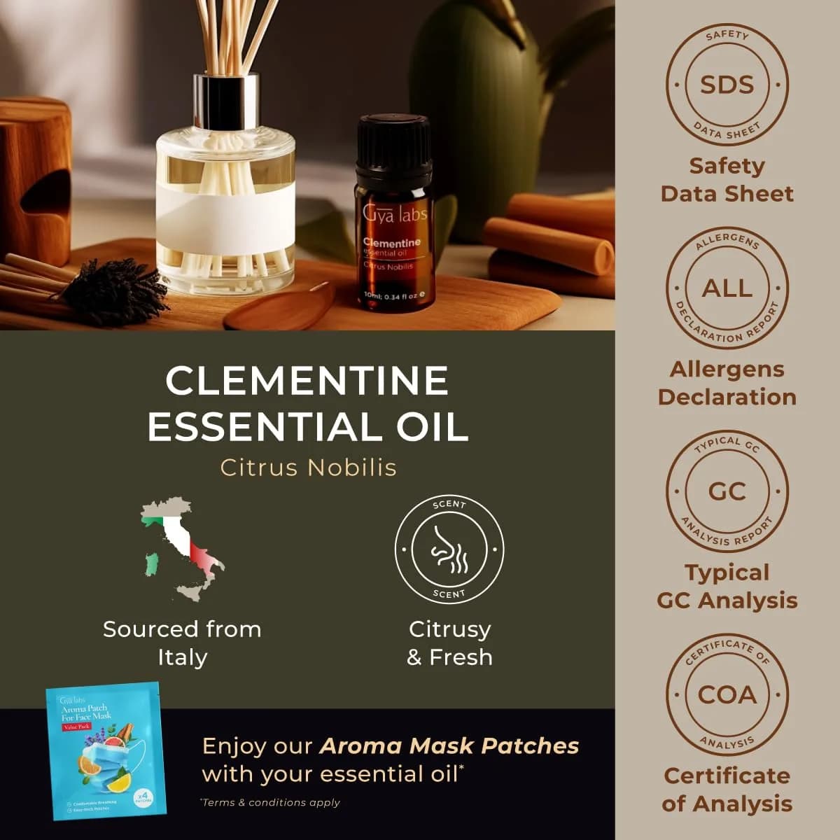 Gya Labs 100% Pure Clementine Essential Oil, 10ml (0.34 Fl Oz) | Zesty Aroma for Skin & Candles - view 6
