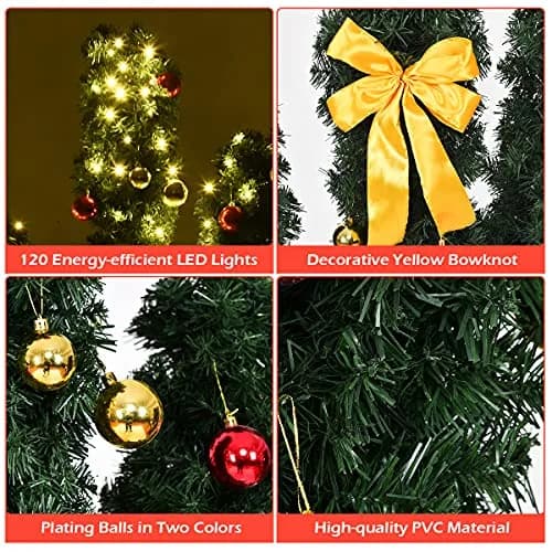 DREAMADE 6ft Pre-Lit Cactus Artificial Christmas Tree | Indoor Faux Seasonal Decor with 120 LED Lights thumbnail 3