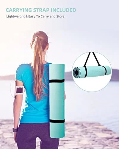 COOLMOON Yoga Mat Non Slip, 1/4 Inch Thick TPE for Women & Men | 72"x24" Exercise & Fitness Mat with Carrying Strap thumbnail 7