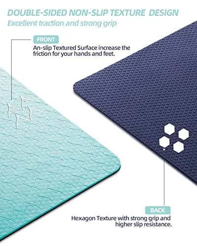 COOLMOON Yoga Mat Non Slip, 1/4 Inch Thick TPE for Women & Men | 72"x24" Exercise & Fitness Mat with Carrying Strap thumbnail 2