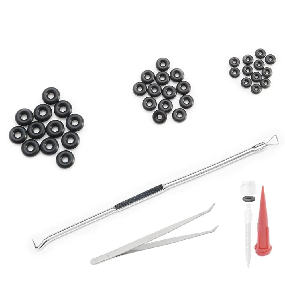 FUSHIPRO Buna-n O-Ring Tool Kit with 3 Sizes, 36 Pieces | Replacement for Mini Dental Implants — Black