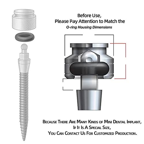 FUSHIPRO Buna-n O-Ring Tool Kit with 3 Sizes, 36 Pieces | Replacement for Mini Dental Implants thumbnail 3