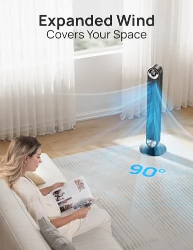 DREO Smart Tower Fan for Bedroom, 42 inch, 9 Speeds, DC Motor, Quiet & WiFi Control thumbnail 4