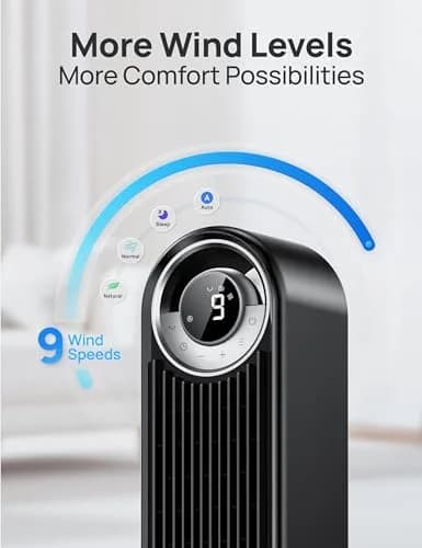 DREO Smart Tower Fan for Bedroom, 42 inch, 9 Speeds, DC Motor, Quiet & WiFi Control thumbnail 5