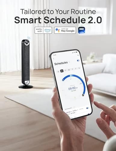 DREO Smart Tower Fan for Bedroom, 42 inch, 9 Speeds, DC Motor, Quiet & WiFi Control thumbnail 7