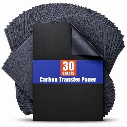 PSLER Black Carbon Paper for Tracing - 30Pcs Graphite Transfer Paper, A4 Size (21x30cm) thumbnail 1
