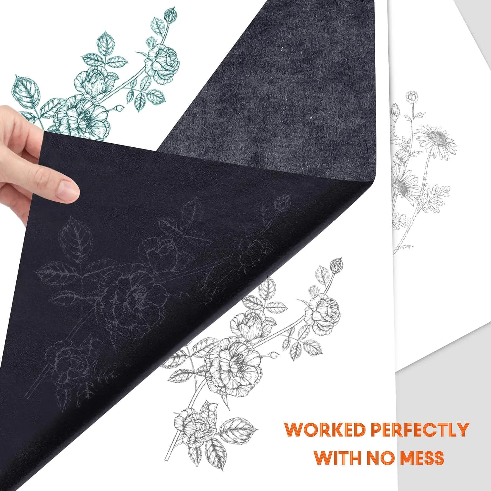 PSLER Black Carbon Paper for Tracing - 30Pcs Graphite Transfer Paper, A4 Size (21x30cm) - view 3