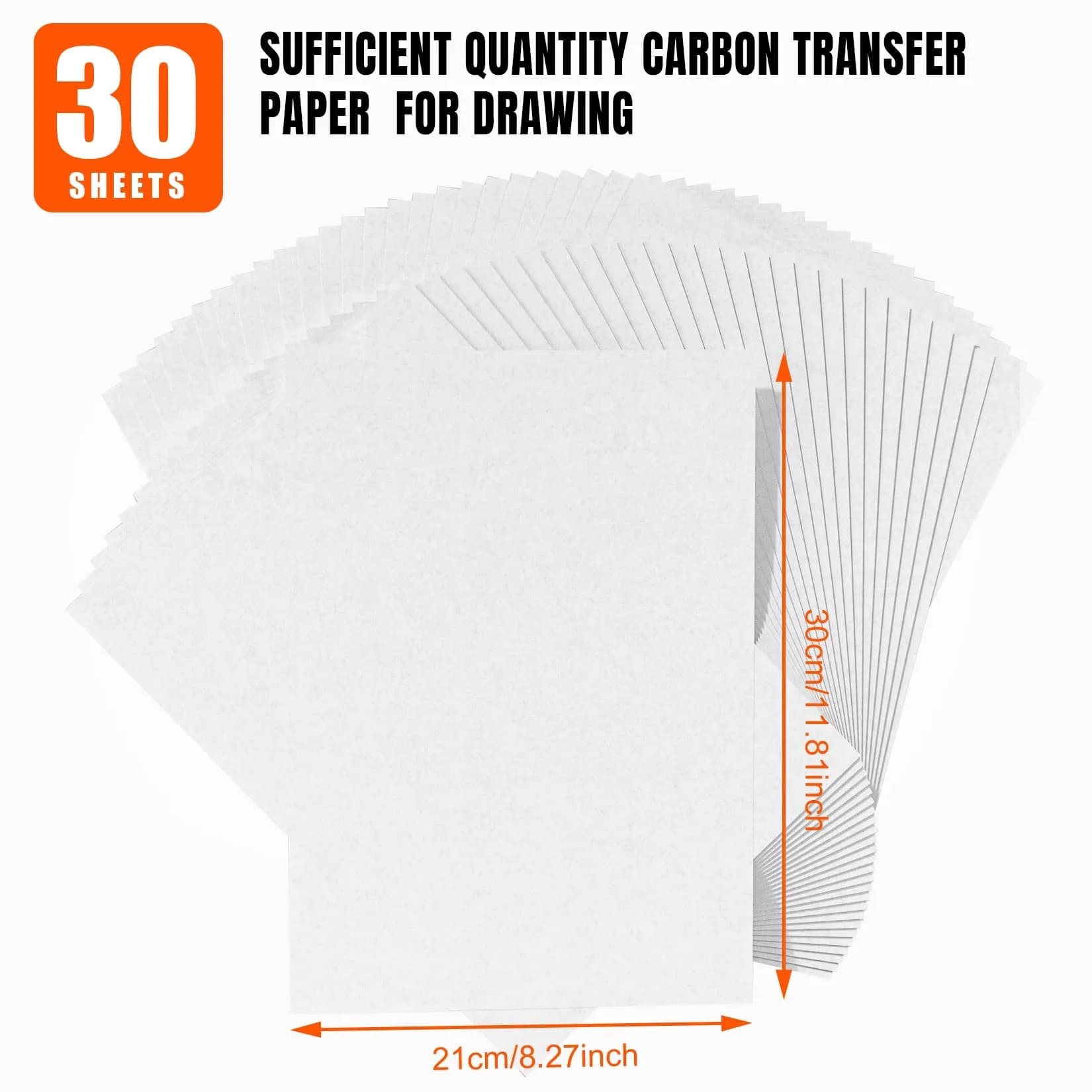 PSLER White Carbon Paper for Tracing - 30Pcs A4 Graphite Transfer Paper | Durable Art Media Paper - view 2