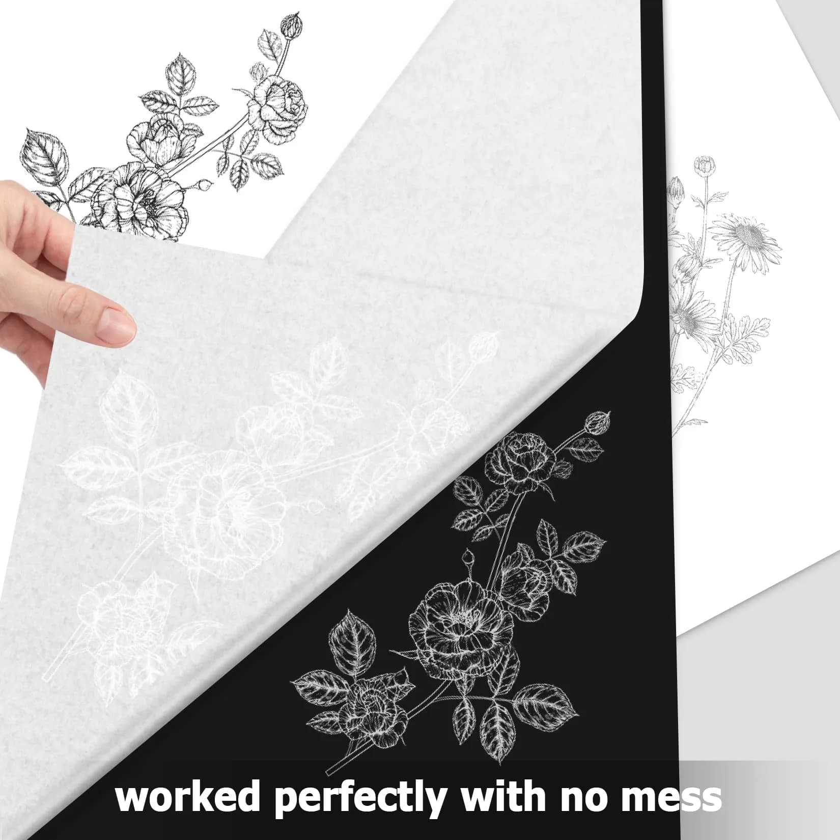 PSLER White Carbon Paper for Tracing - 30Pcs A4 Graphite Transfer Paper | Durable Art Media Paper - view 3