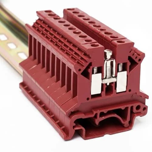 Erayco UK2.5B-WR DIN Rail Terminal Block, Screw Clamp, 690V 32A, 24-12AWG, Pack of 100 | Vibration & Thermal Resilience thumbnail 1