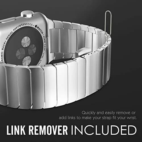 NewWays Metal Link Bracelet Band for Apple Watch Ultra 4/3/2/1, Series 9/8/7/6/5/4 45mm/44mm | Premium Stainless Steel thumbnail 5